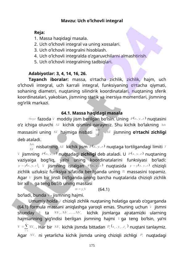 Uch oʻlchovli konstant voisakcha uchinan Hisoblash usullar-uq ustiriz