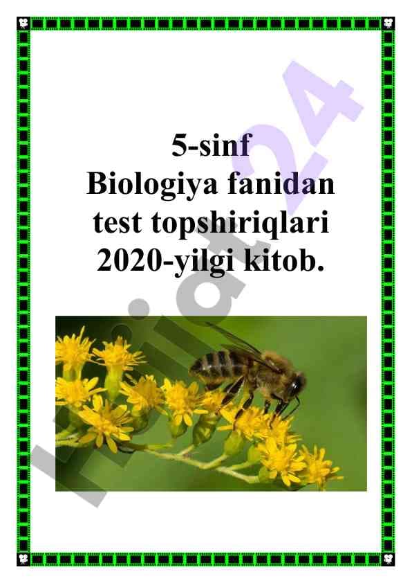 5-sinf biologiya test topshiriqlari 2020-yil kitobi