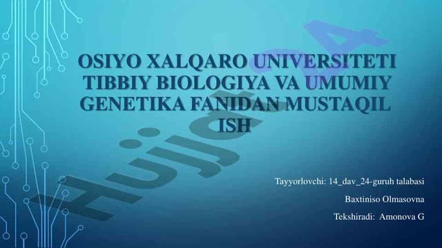Antropogenetika usullari: Biokimiya va sitogenetik asboblar
