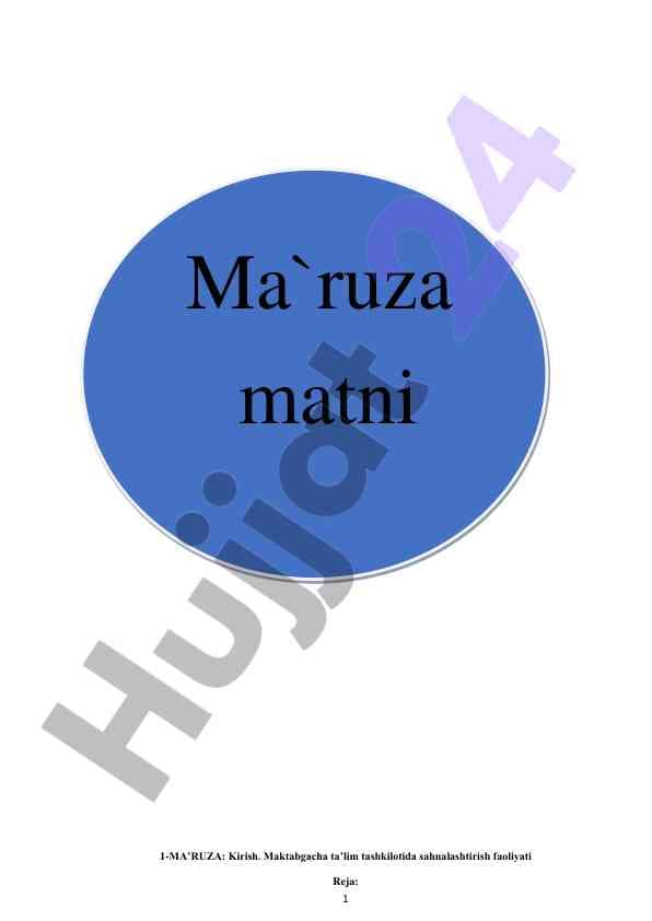 Sahnalashtirish faoliyati va uning maktabgacha tarbiyada