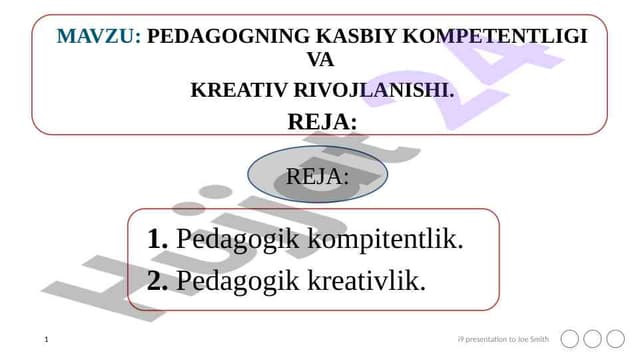 Pedagogik kompetentlik tushunchasi va uning ma'nosi