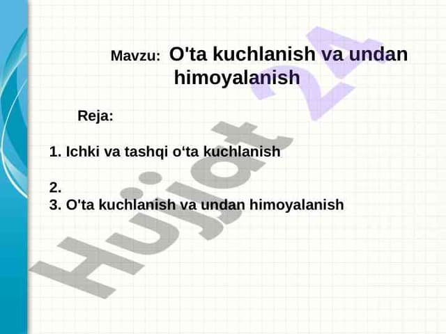 O'ta kuchlanish va undan himoyalanish asoslari