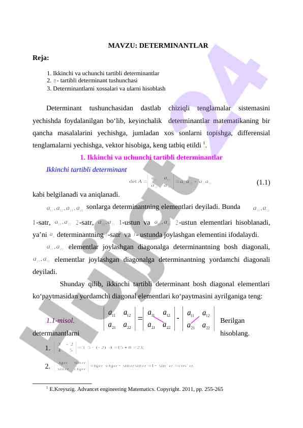 DETERMINANTLAR