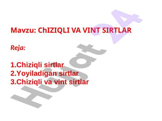 ChIZIQLI VA VINT SIRTLAR 