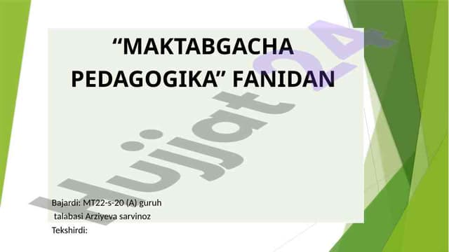Pedagogika va maktabgacha ta'limning fan bilan aloqasi