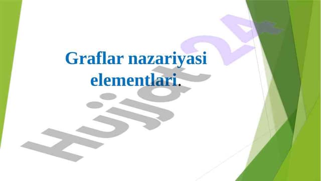 Graf nazariyasi va uning amaliy qo'llanilishi