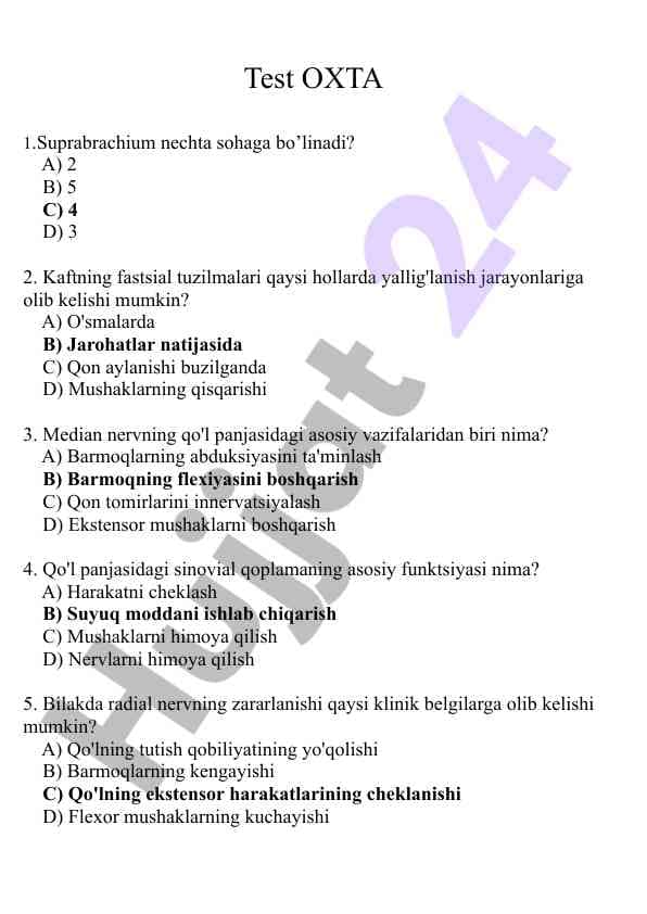 Anatomik va fiziologik sinovlar
