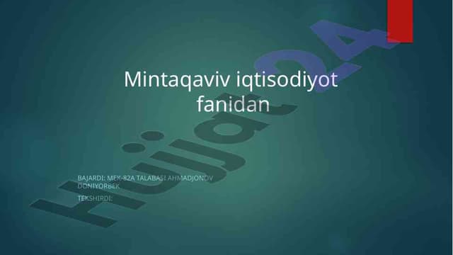 Ishlab chiqarish kuchlarini joylashtirish qonuniyatlari