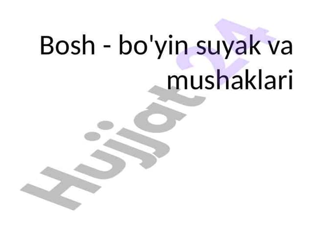 Bosh va bo'yin suyagi
