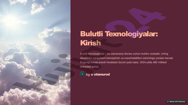 Bulutli Texnologiyalar: Kirish