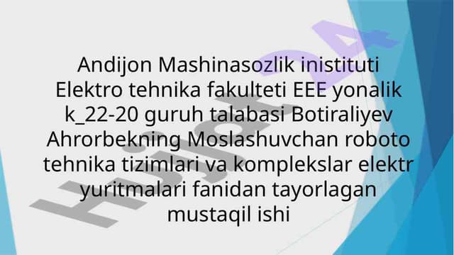 Sanoat robotlarining tuzilishi va ishlashi