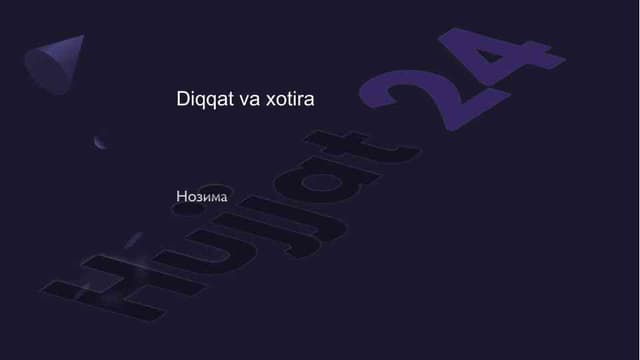 Diqqat va xotira rivojlantirish