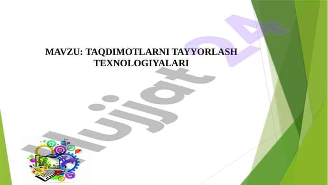 Taqdimotlarni Tayyorlash Texnologiyalari
