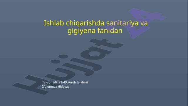 Quritish uskunalarining sanitar va gigienik talablari