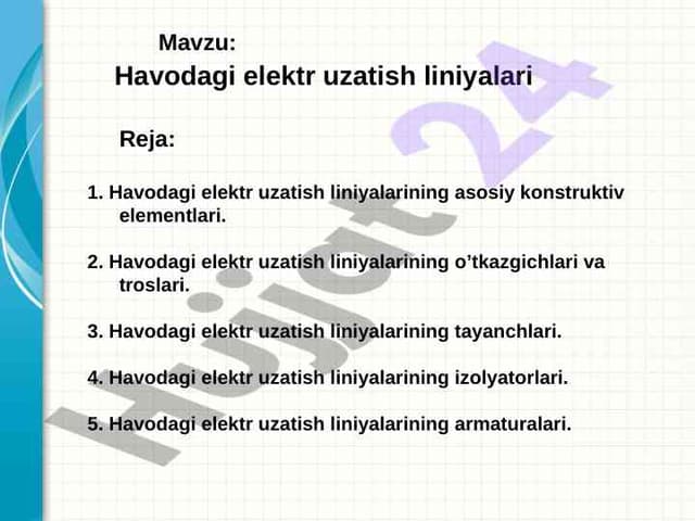 Havodagi elektr uzatish liniyalari.