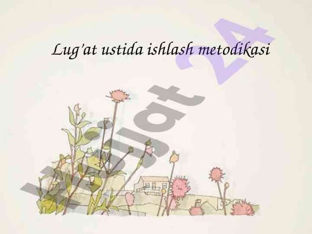 Lug’at ustida ishlash metodikasi