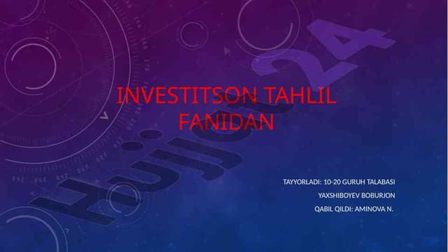 AQSh iqtisodiyoti tahlili va keyingi bosqichlar