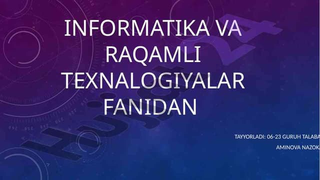 Raqamli iqtisodiyotning mamlakat rivojlanishida o'rni