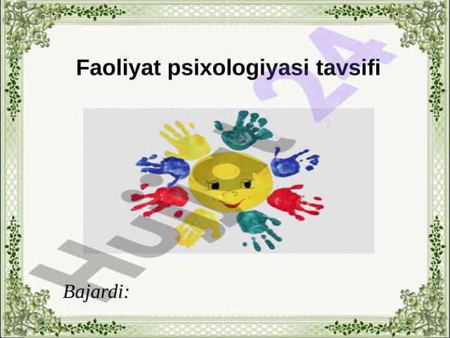 Faoliyat psixologiyasi tushunchalari