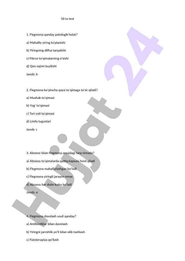 Flegmona va Abssess Testi