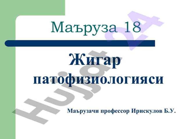 Гистология и патология печени