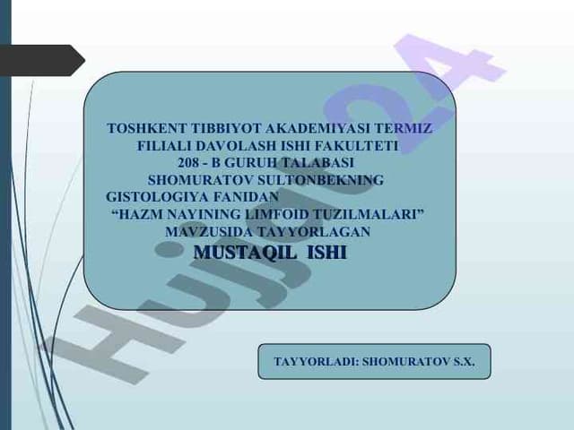 Hazm nayining limfoid tuzilmalari