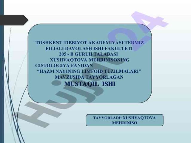 Hazm nayining limfoid tuzilmalari