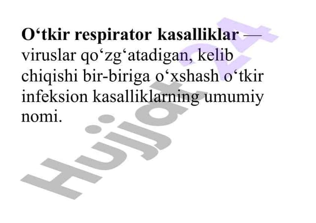 Oʻtkir respirator kasalliklar