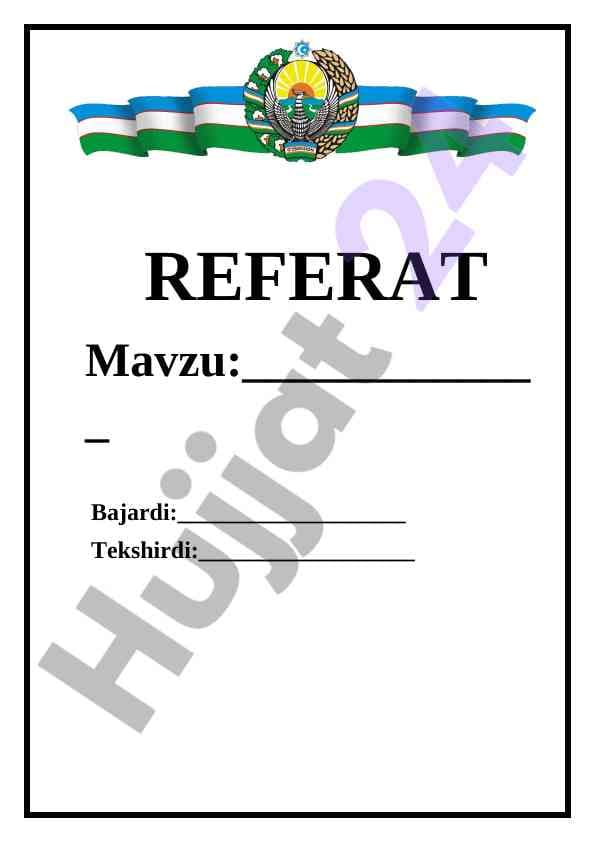 Referat mavzusi va tuzilishi