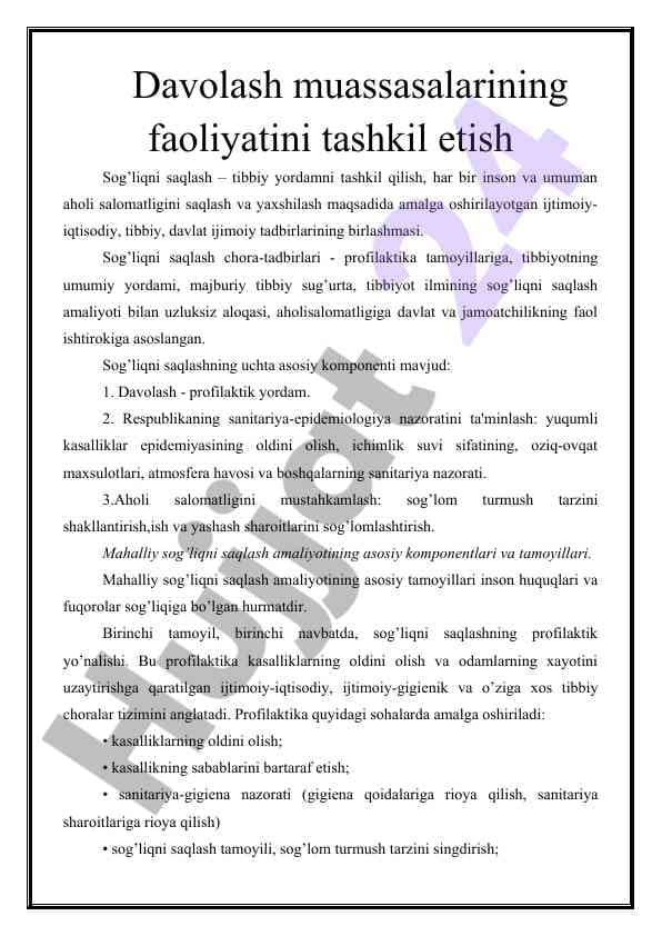Sog'liqni saqlash muammolari